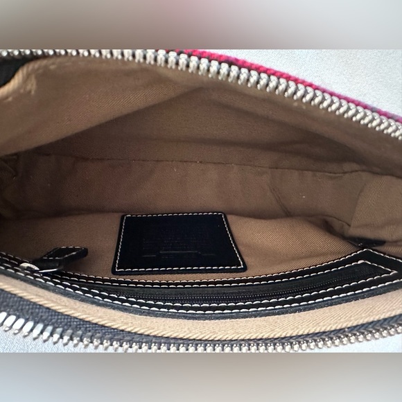 Coach Red Wool Plaid Handbag - Picture 4 of 5